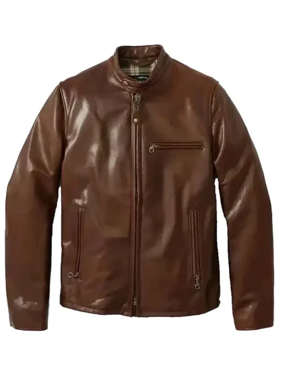 Brown Waxed Cowhide Leather Jacket America Jackets