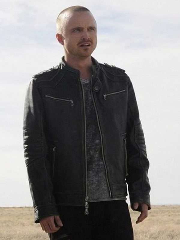 Aaron Paul Breaking Bad Black Leather Jacket - Free Shipping