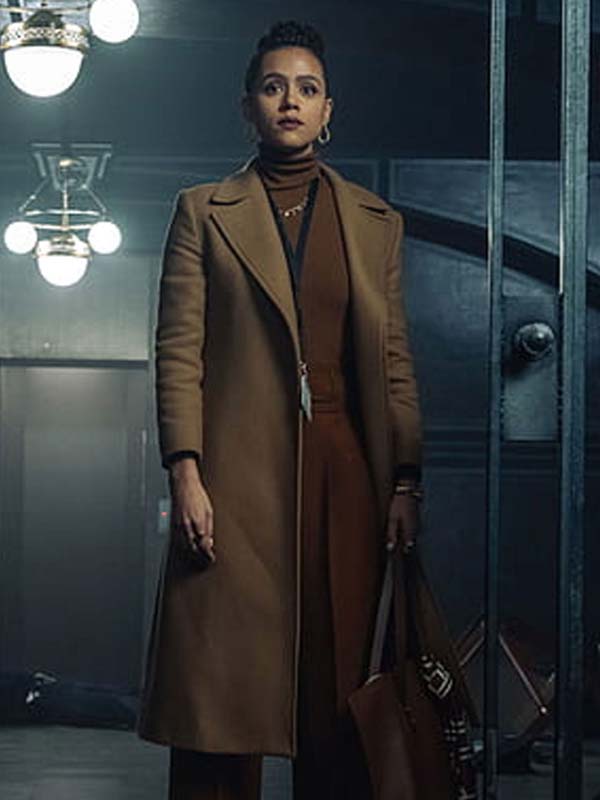 Nathalie Emmanuel Brown Coat | Army of Thieves Wool Coat -Sale