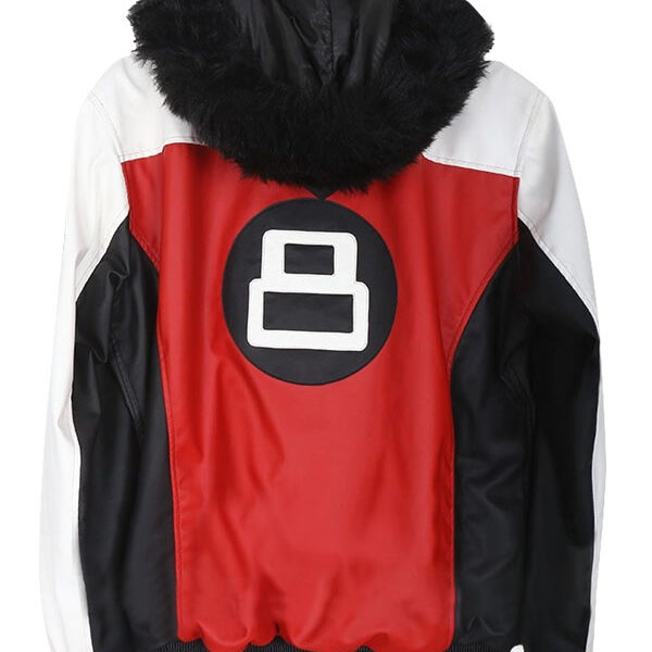 8 Ball Logo Fur Hooded Jacket