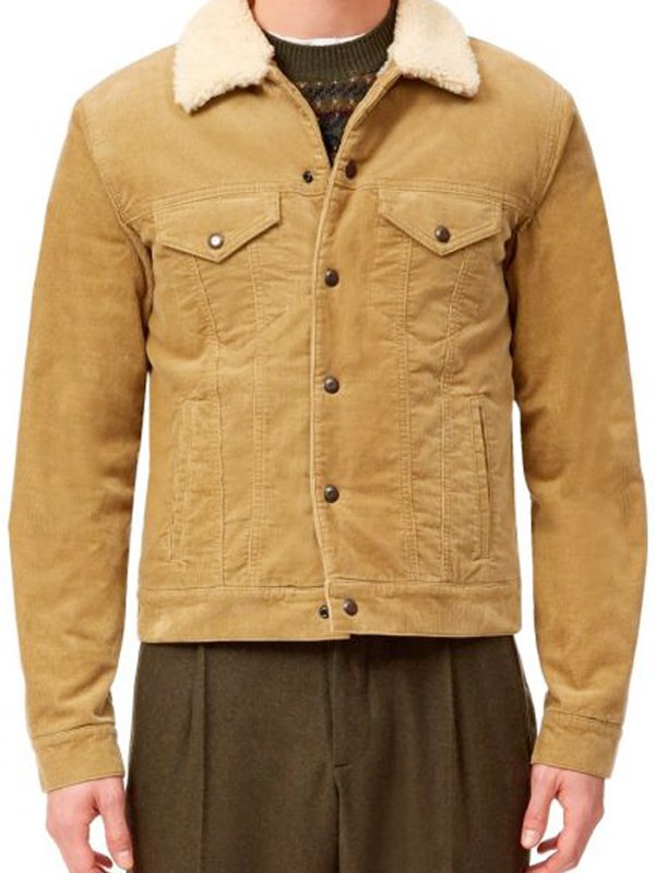 corduroy jacket with fur collar