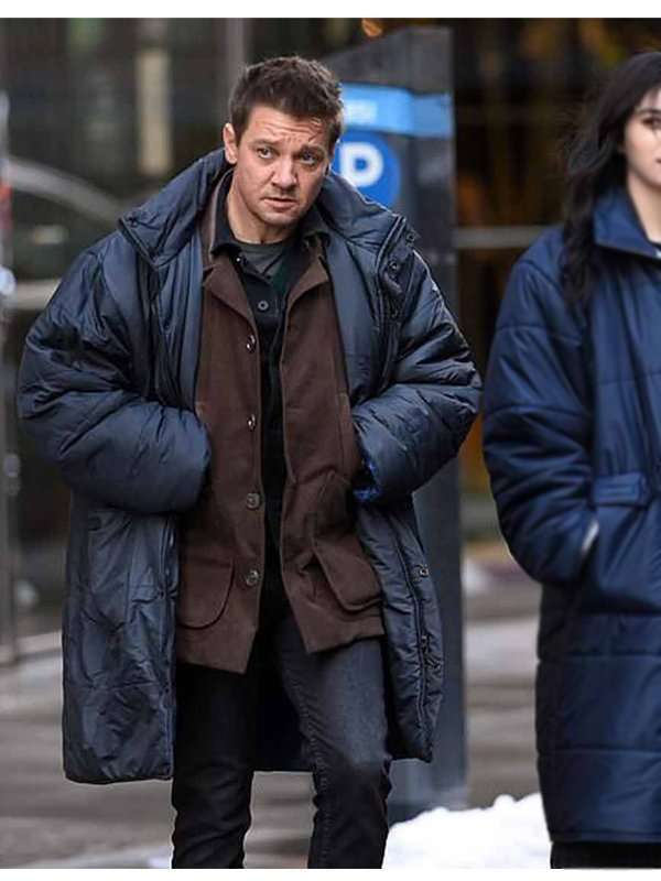 Hawkeye Jeremy Renner Blue Puffer Coat - America Jackets