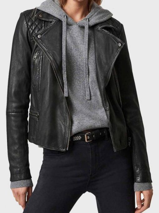 Ted Lasso Flo Collins Jacket Flo Collins Black Leather Jacket 6084