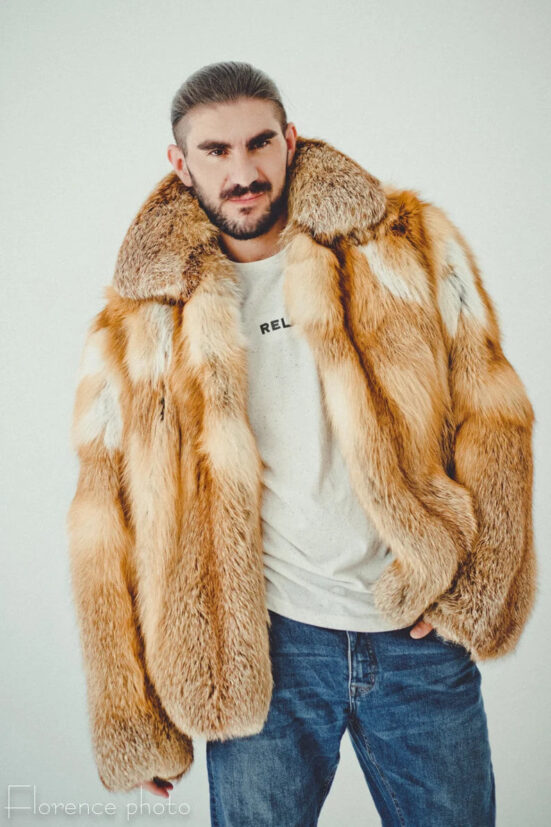 Red Fox Fur Winter Coat For Men | Luxury Gift - Order It Now