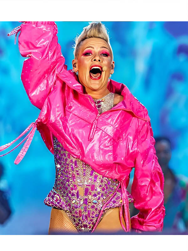 Summer Carnival Tour 2023 P!nk Pink Leather Jacket - Shop Now