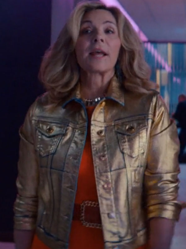 Glamorous 2023 Kim Cattrall Golden Jacket - Online Store