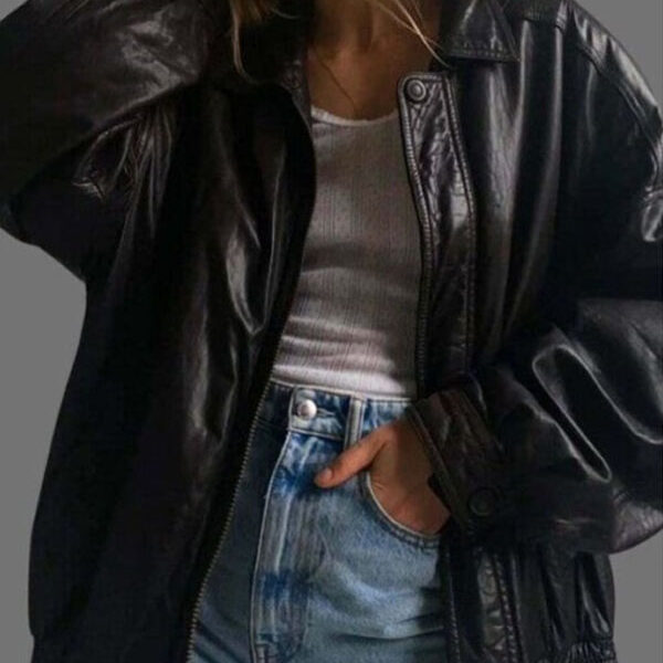 90s leather coat best sale