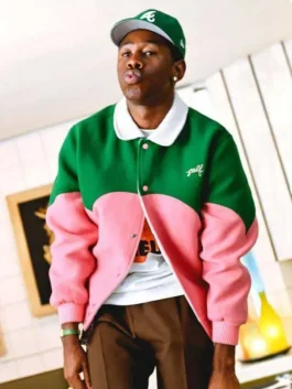 GOLF WANG outlet FAUX FUR BASEBALL JACKET